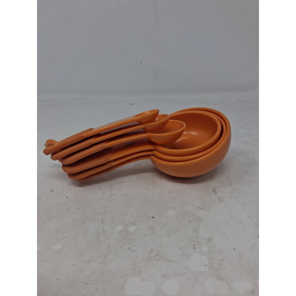 KitchenAid Orange Plastic Measuring Cups and Spoons Set with Storage Ring. I
